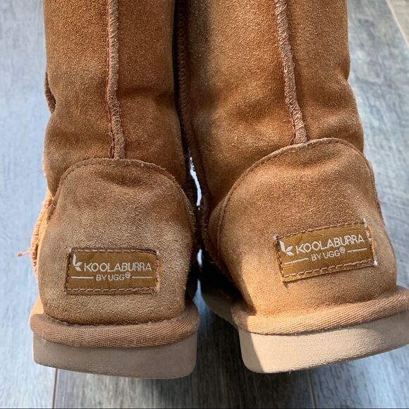 Koolaburra by UGG Koola Short Boots Chestnut Brown Suede and Faux Fur - Picture 6 of 8